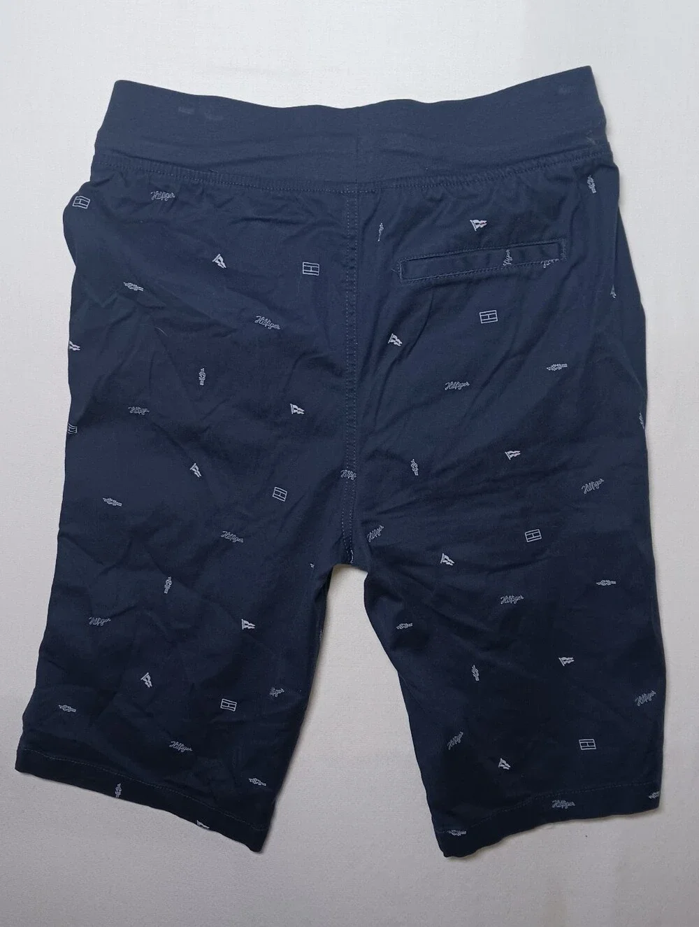 Tommy Hilfiger Boys Pull On Bermuda Shorts XL Navy Blue All Over Print Logo